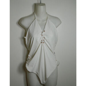 Fashion Nova Swimsuit Size 2XL White Lace Up NEW